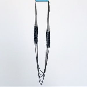 NWT SimplyVera Vera Wang Navy Blue Bead and Chain Drape Necklace